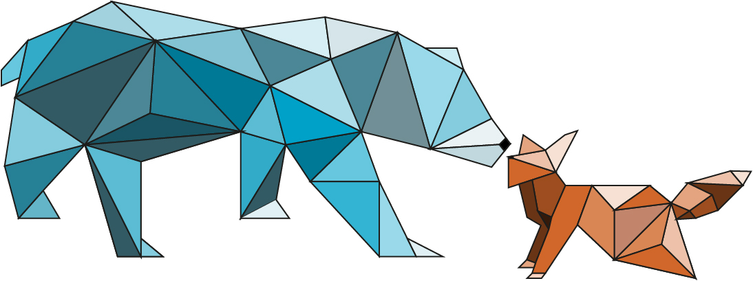 폴리곤아트_북극곰과 사막여우